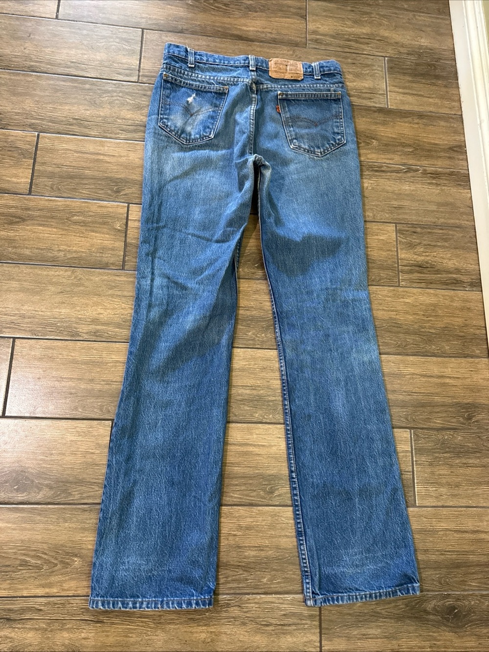 Vtg Levis 517 Orange Tab Jeans 34X34 Made in USA 80s Bootcut Denim 517-0215